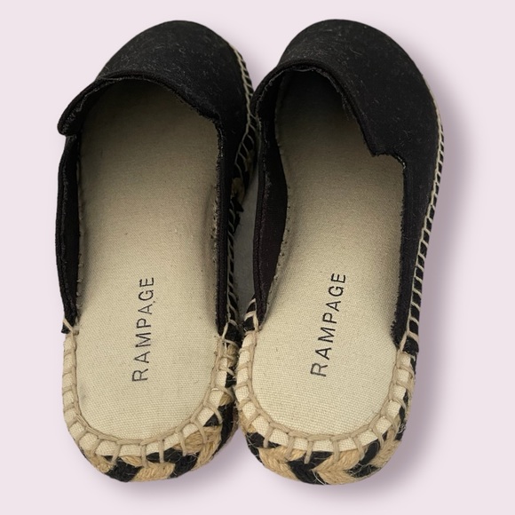 NWOT Rampage Black Bianca Espadrille Canvas Mules Size 7.5 - Picture 4 of 5